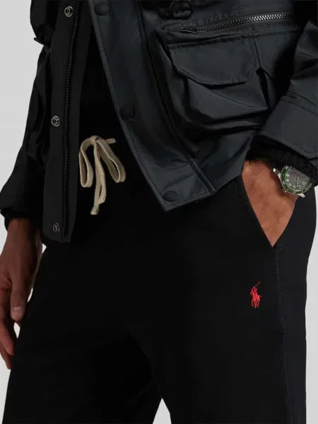Dzianinowe spodnie dresowe Ralph Lauren czarne