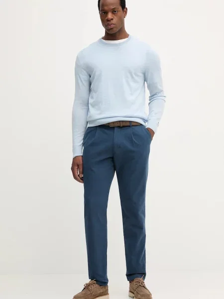 Tommy Hilfiger sweter wełniany lekki niebieski