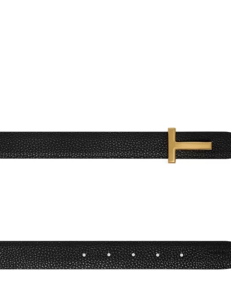 Curea Tom Ford din piele cu autograf negru