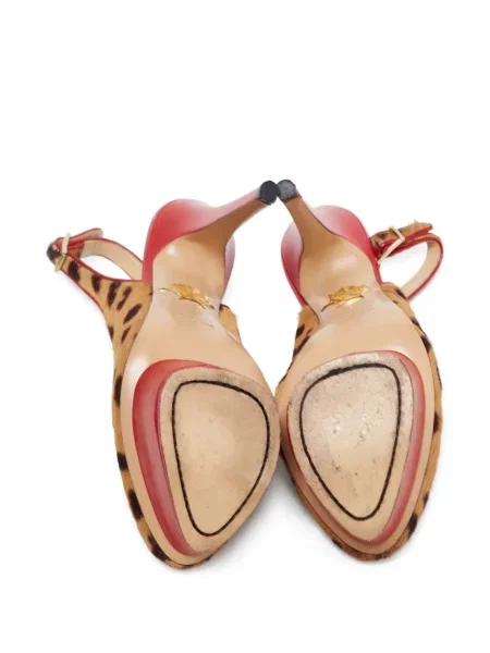 Pantofi cu toc Charlotte Olympia cu platformă cu model leopard maro