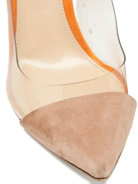 Pantofi cu toc Gianvito Rossi din piele de căprioară portocaliu