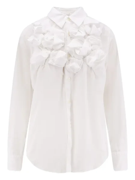 Cămașă Comme Des Garcons Play cu volane alb
