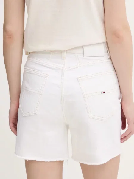 Džínové šortky Tommy Jeans high waist béžová