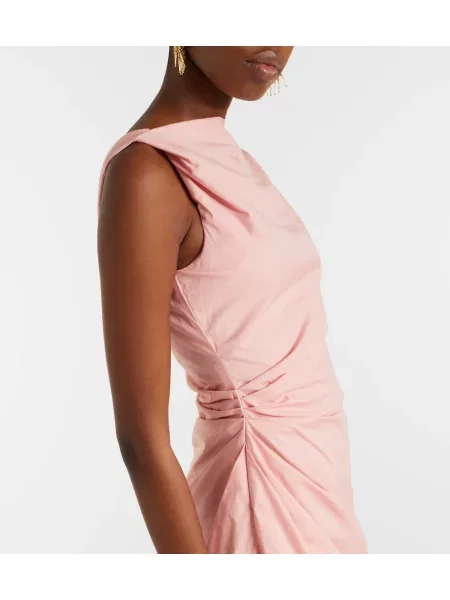 Rochie de bumbac Staud asimetric roz