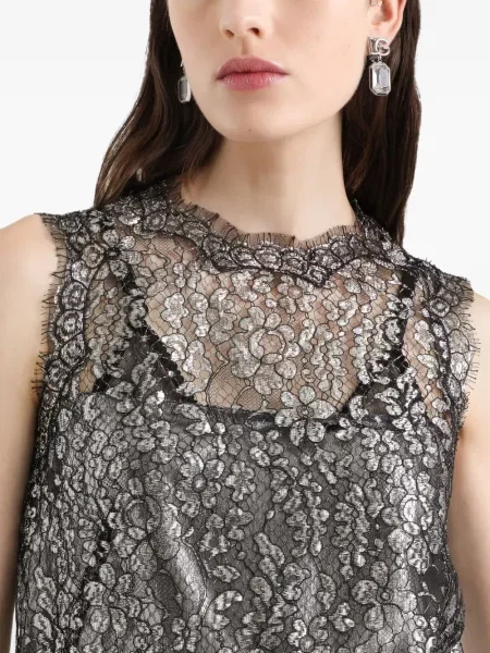 Костюм мини рокля Dolce & Gabbana с дантела черно