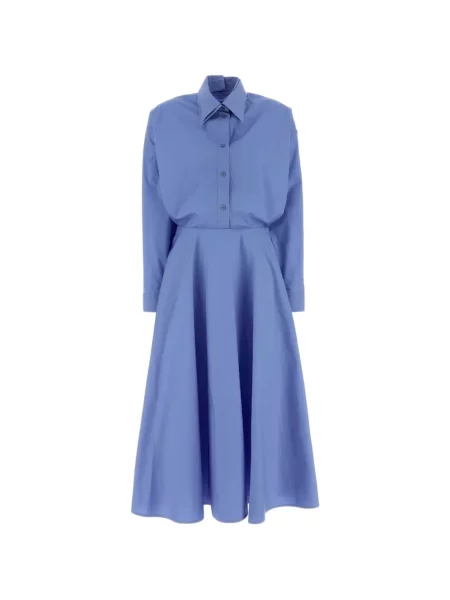 Rochie tip cămașă Balenciaga din poplin albastru