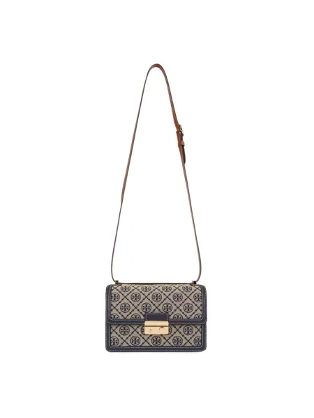Torebka Tory Burch z klapami niebieska