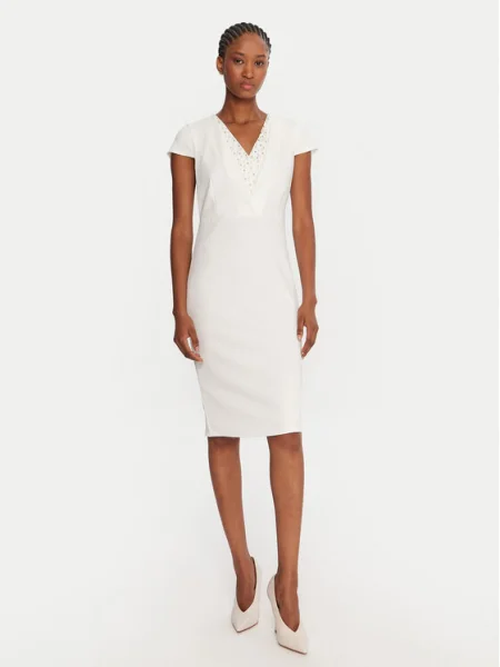 Rinascimento Rochie cocktail alb