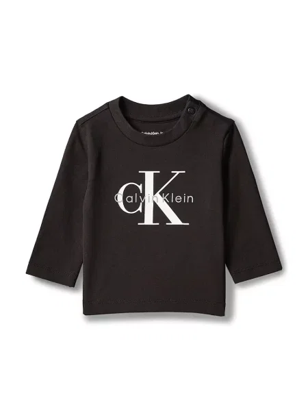 Calvin Klein Jeans блуза с дълги ръкави за бебе от с черно