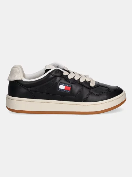 Usnjene superge Tommy Jeans ARCHIVE 98 WARM črna