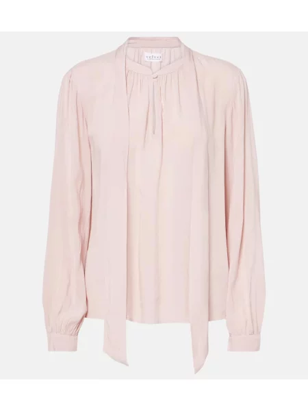 Bluză Velvet de catifea drapată roz