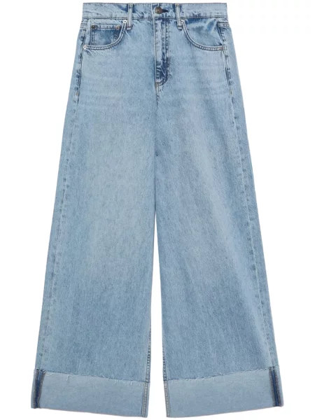 Blugi Rag & Bone cu talie înaltă albastru