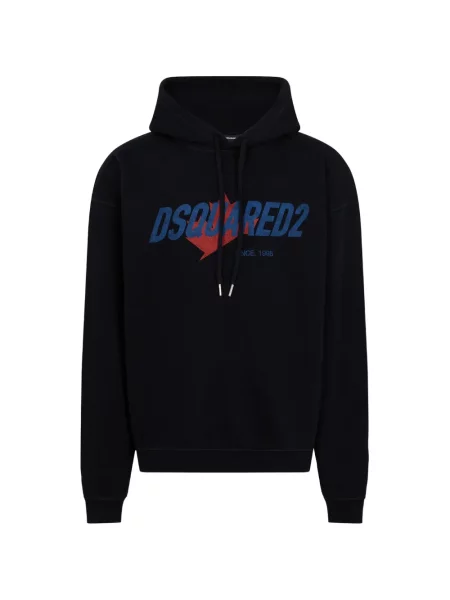 Hanorac cu glugă Dsquared2 cu autograf negru