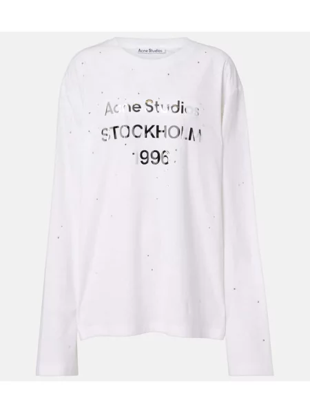 Tricou Acne Studios din jerseu alb