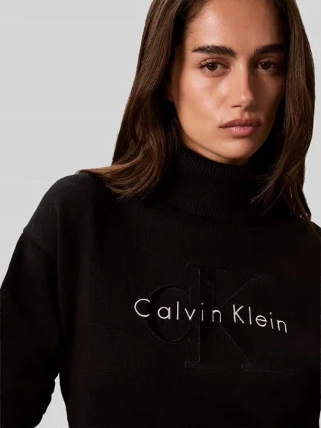 Sweter w kroju regular fit z czystej bawełny Calvin Klein Jeans czarny