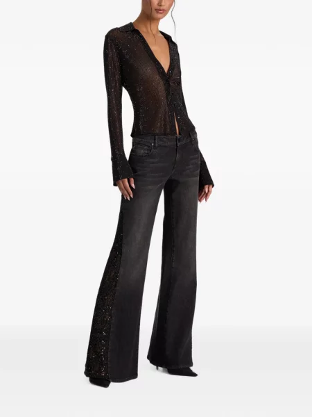 Stras top Alice + Olivia negru