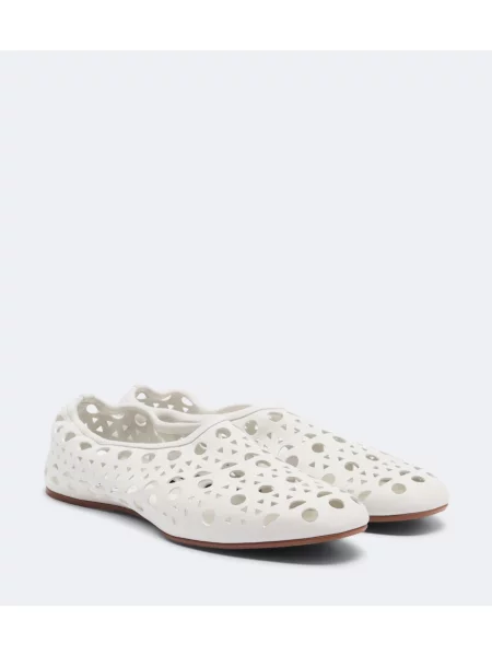 Balerini Alaïa din piele alb