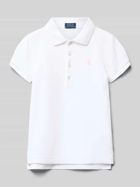 Koszulka polo o kroju regular fit z wyhaftowanym logo Polo Ralph Lauren Teens biała