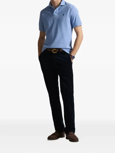 Tricou polo Polo Ralph Lauren cu glugă cu blană cu broderie roșu