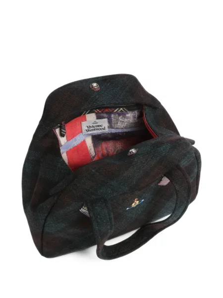 Карирана шопинг чанта Vivienne Westwood черно