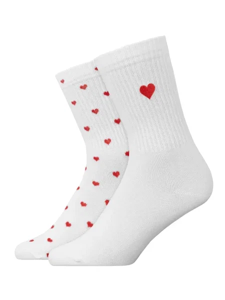 SNOCKS Nogavice rdeča bela