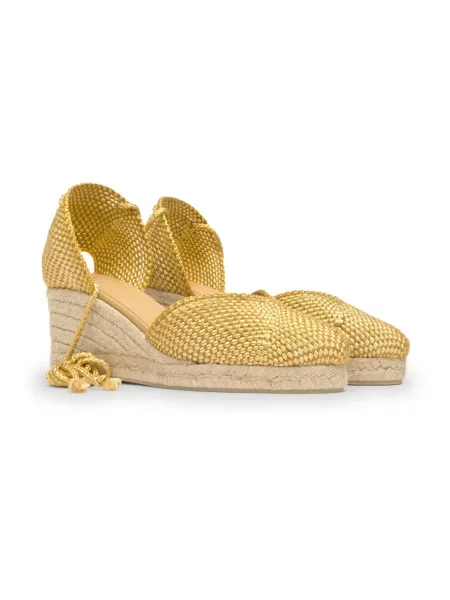 Espadryle Castaner skórzane żółte