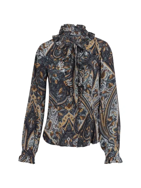 Bluză Ulla Johnson cu imagine cu model paisley albastru