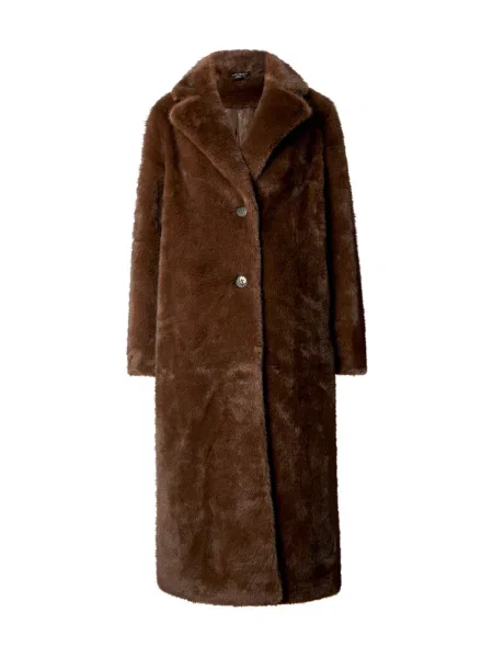 Palton de blană Lauren Ralph Lauren maro