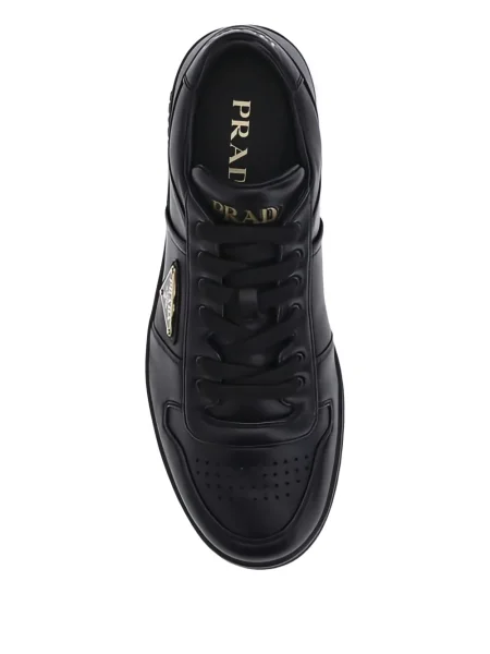 Sneakerși Prada din piele cu autograf negru