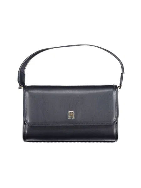 Lniana torebka Tommy Hilfiger czarna