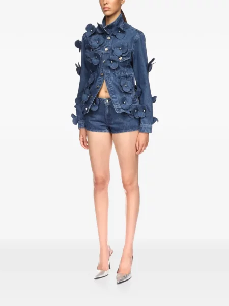 Mini pantaloni scurți din denim David Koma mini albastru