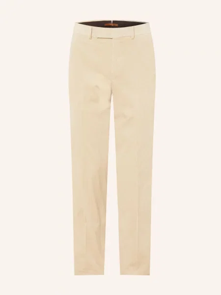 Zegna Spodnie Z Sztruksu O Kroju Regular Fit beige beżowe