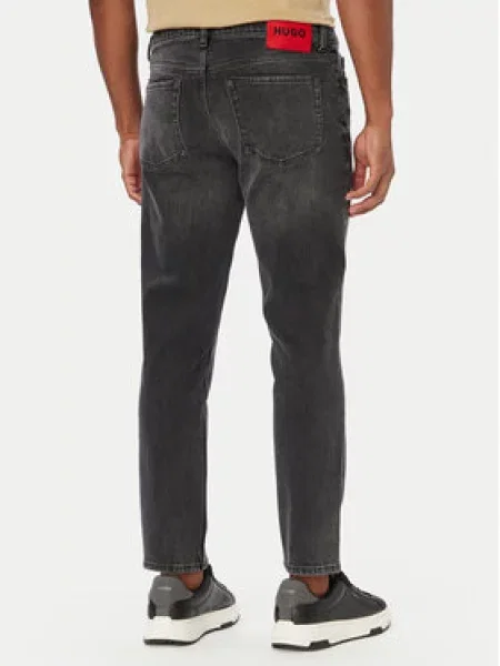 HUGO Jeans hlače HUGO Temno Tapered Fit siva