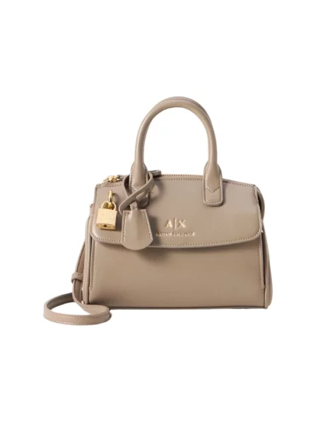 Torebka Armani Exchange skórzana beżowa