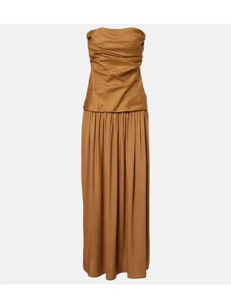 Rochie maxi Faithfull de in de costum maro