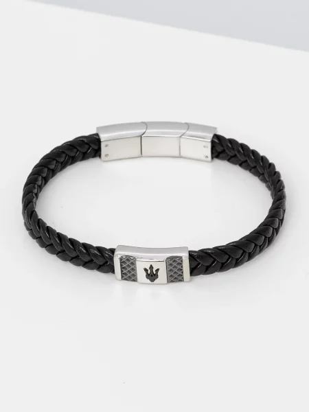 Кожена гривна Maserati LEATHER мъжка черно