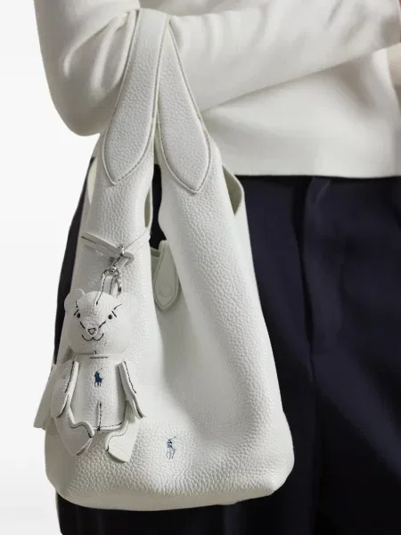 Kožne čarape Polo Ralph Lauren s cvjetnim printom lepršave bijela