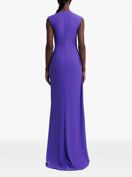 Rochie maxi Gemy Maalouf cu mărgele violet
