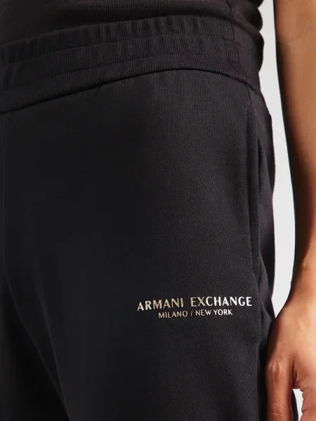 Armani Exchange Bombažen spodnji del trenirke črna