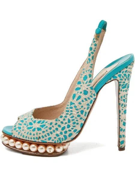 Pantofi cu toc Nicholas Kirkwood cu platformă albastru