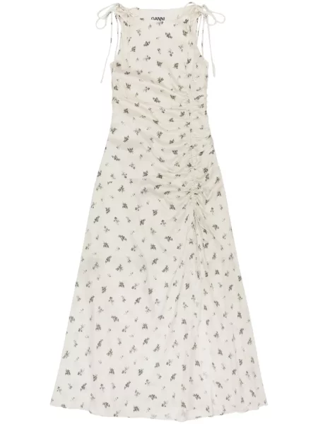Rochie Ganni cu model floral cu imagine de costum alb
