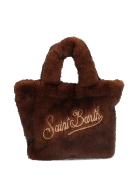 Geantă shopper Mc2 Saint Barth cu blană maro