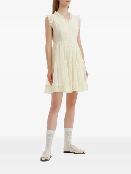 Rochie mini B+ab cu volane galben