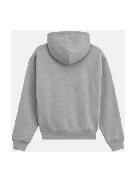 Bluza z kapturem Vans z kapturem ze stretchu z logo szara