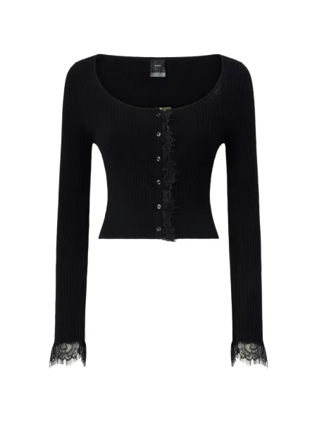 Decupat cardigan Pinko de mătase negru