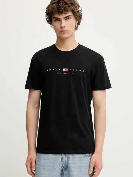 Тениска Tommy Jeans с принт черно