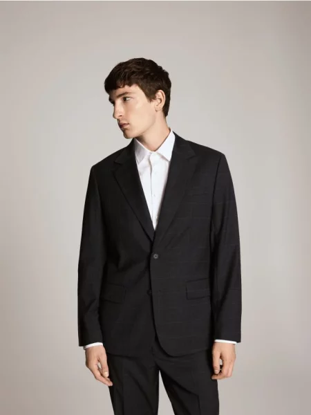 Reserved Sacou slim fit cu lână gri-neutru gri