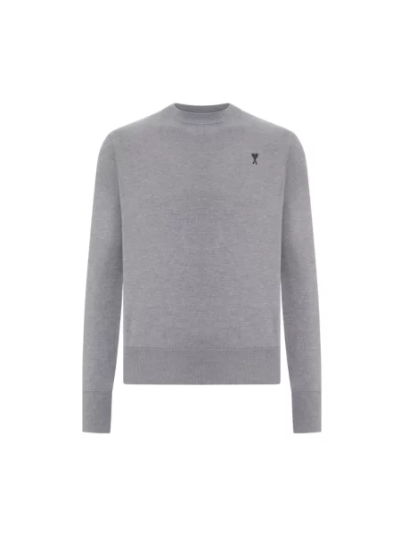 Sweter Ami Paris wełniany szary