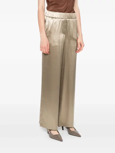 Pantaloni Peserico din satin verde