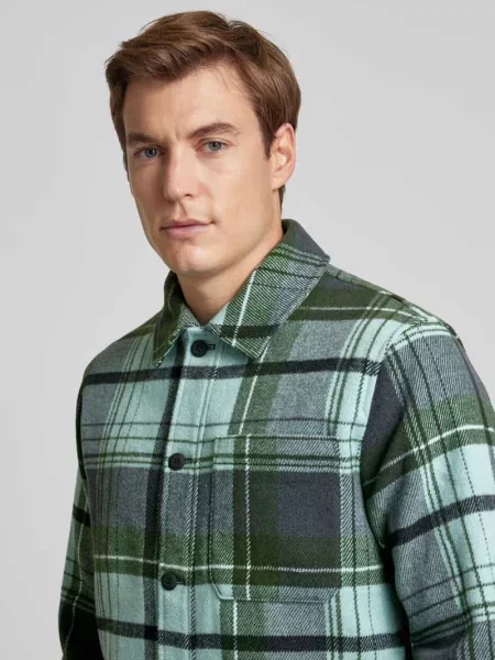 Koszula- kurtka o kroju regular fit z dodatkiem wełny S.oliver Red Label zielona